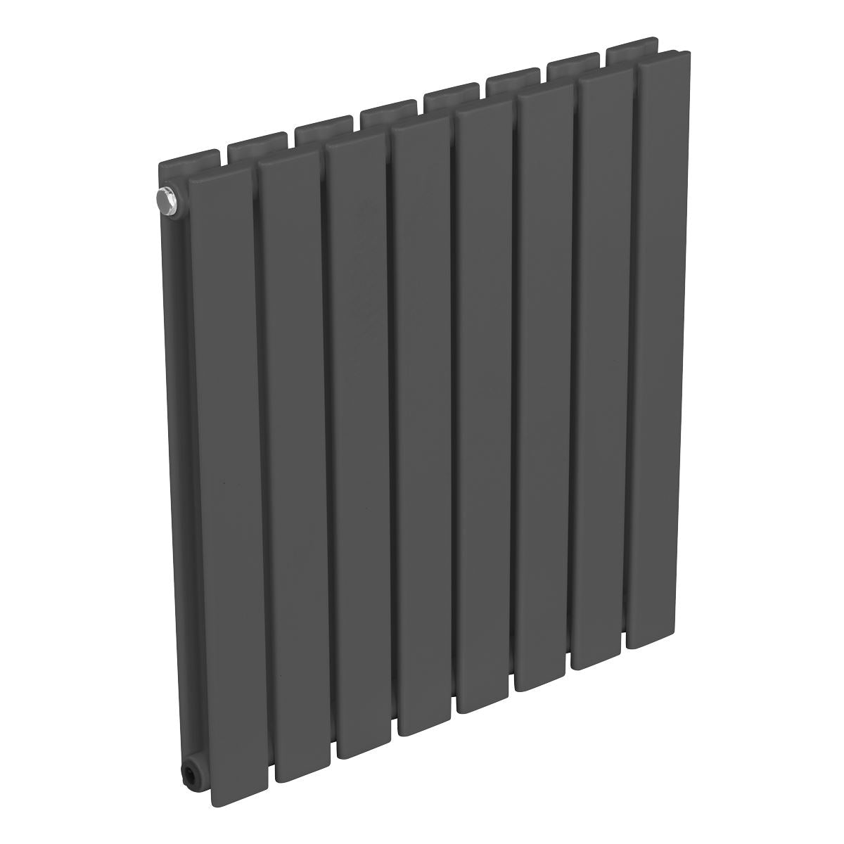 Baridi Horizontal Radiator Contemporary Double Flat Panel Design 600 x 560mm � Anthracite DH339