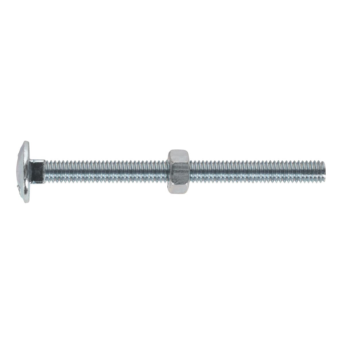 Sealey Coach Bolt & Nut DIN 603 M6 x 75mm Zinc Pack of 100 CBN675