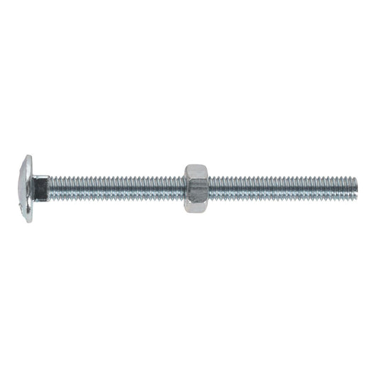 Sealey Coach Bolt & Nut DIN 603 M6 x 75mm Zinc Pack of 100 CBN675