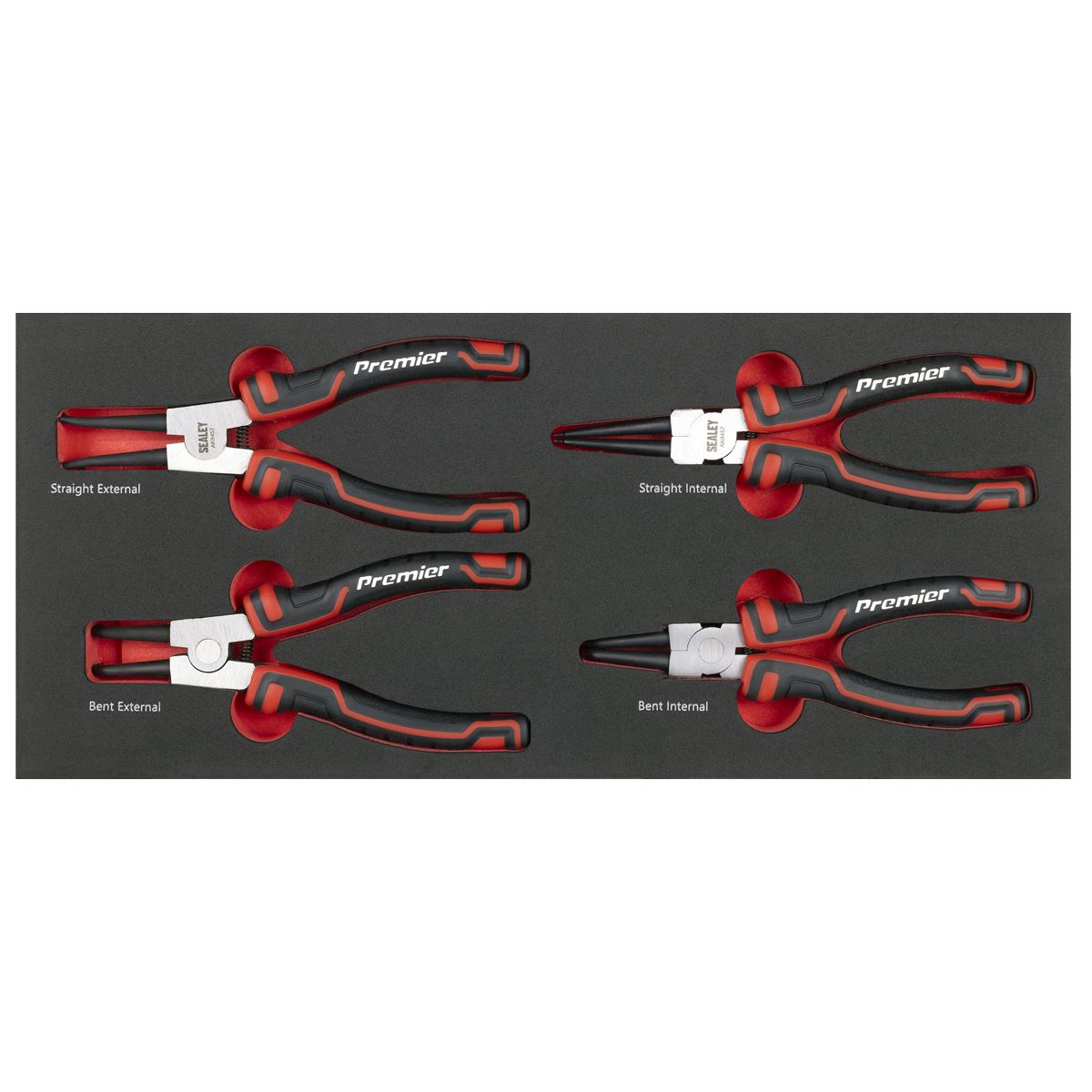 Sealey Premier Circlip Pliers Set with Tool Tray 4pc TBT57