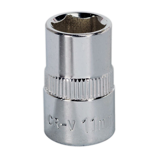 Sealey WallDrive Socket 11mm 3/8"Sq Drive Fully Polished SP3811