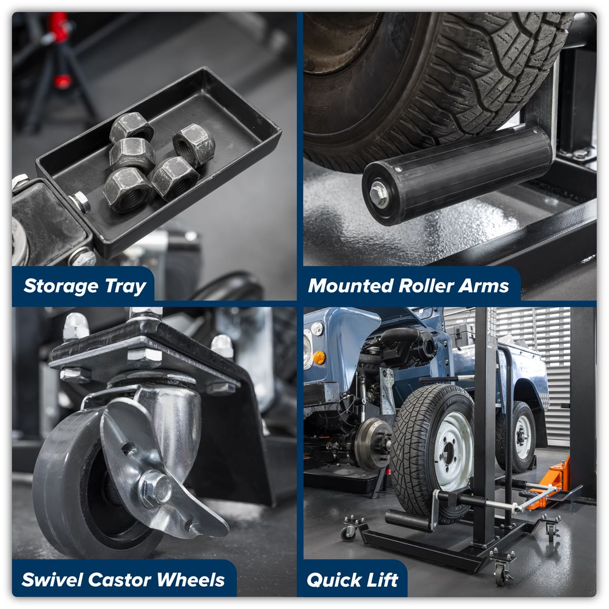 Viking Quick Lift Wheel Removal/Lifter Trolley 50kg Capacity WD50QLS