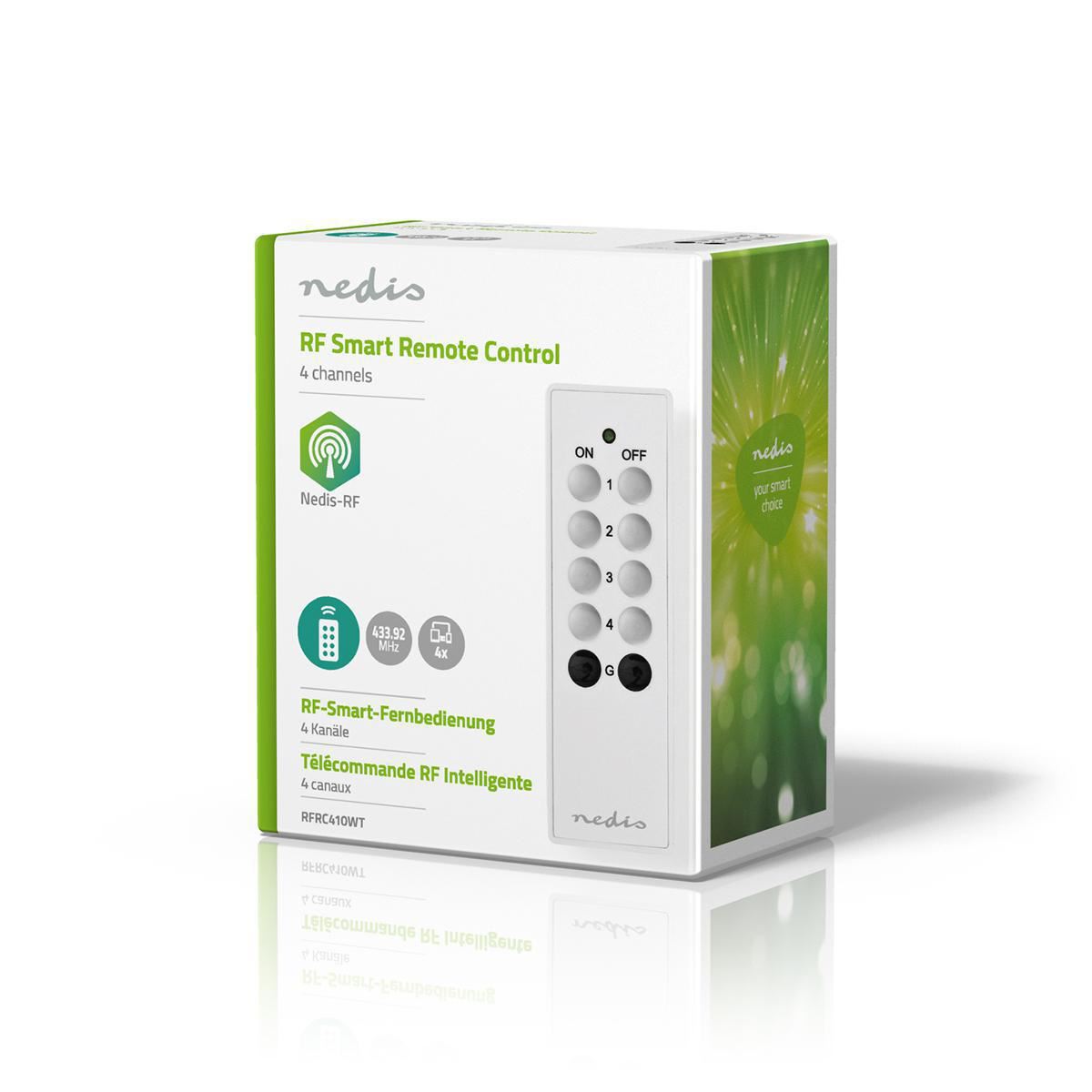 Nedis RF Remote 4 Channels Compatible with most  433.92MHz systems - RFRC410WT