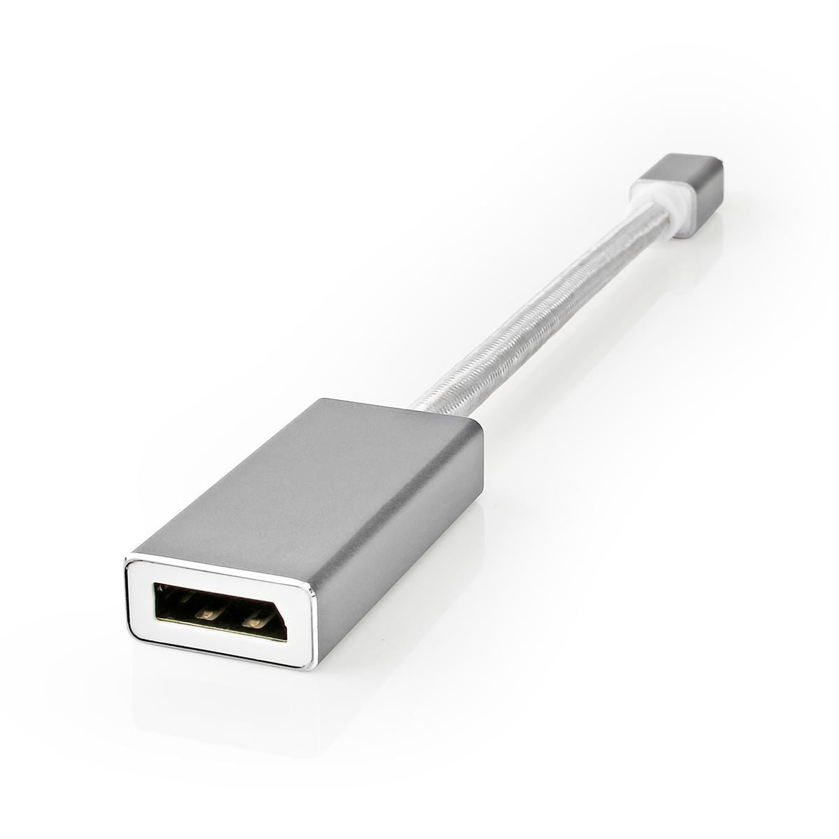Silver Nedis 1.2 Mini DisplayPort Male to HDMI Female 21.6 Gbps 0.2m 20cm 4K - CCTB37450AL02
