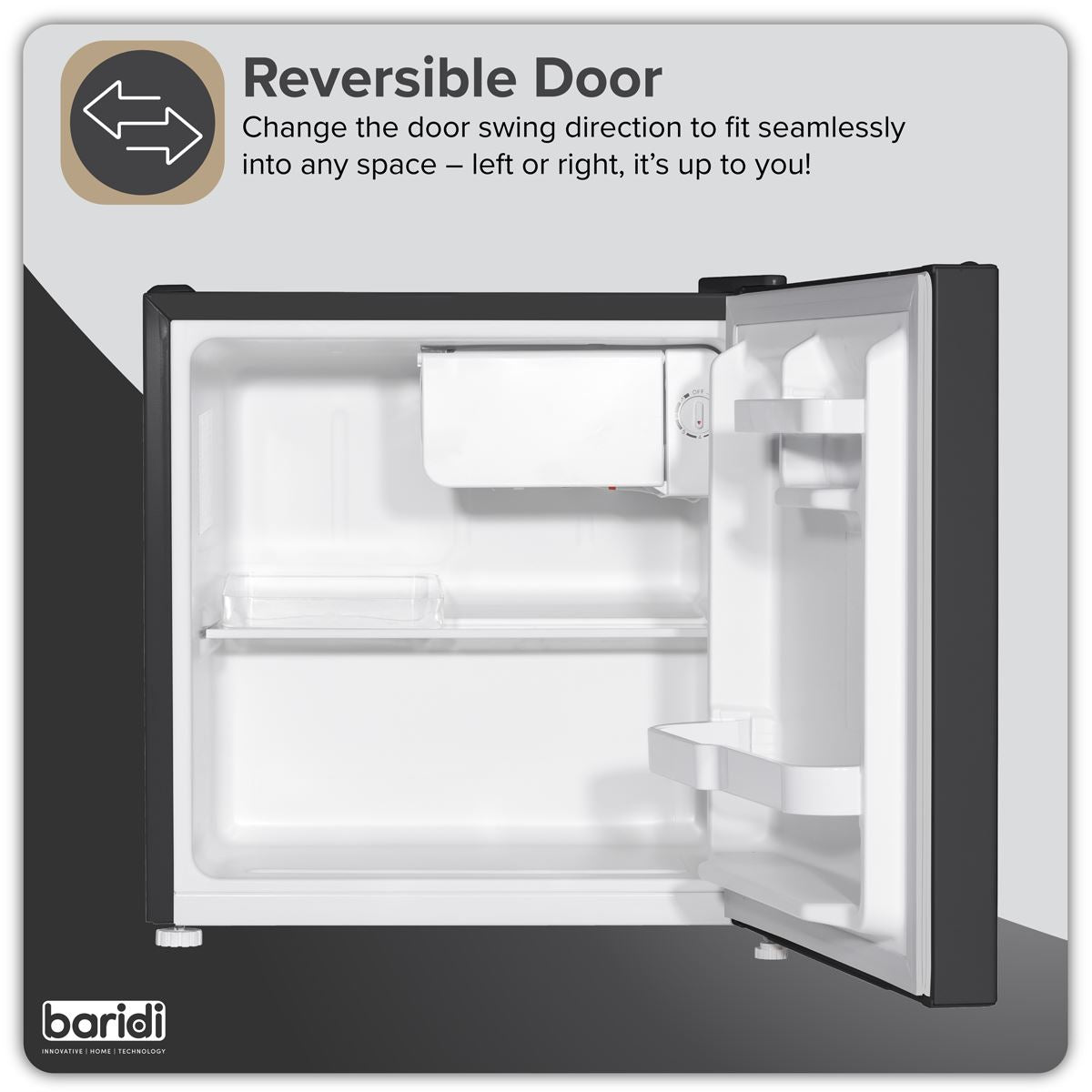 Baridi Tabletop Fridge with Ice Box, 46L Capacity DH257