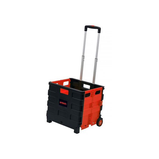 Amtech Folding Boot Cart 25Kg Shopping Trolley Fold Up Wheel Crate - S5650