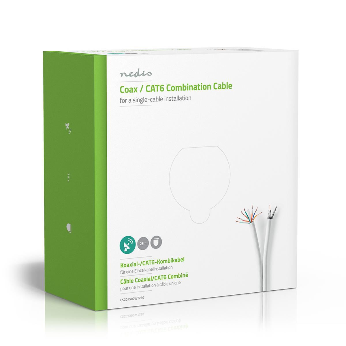Nedis Coax/CAT6 Combination Cable 25m - CSGG4500WT250