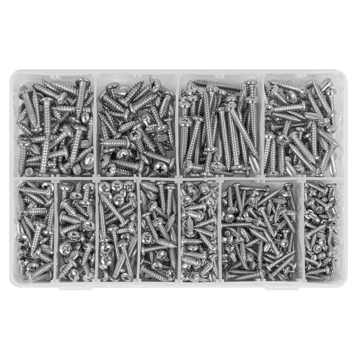 Sealey Stainless Steel Self-Tapping Screw Assortment 700pc AB0700SSST