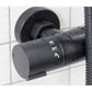 Baridi Thermostatic Shower Mixer Set, 20cm Round Head, Adjustable Rail - Black
