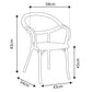 Dellonda Armchair Weather Resistant PP Body Stackable x 6, Dark Wood DG205
