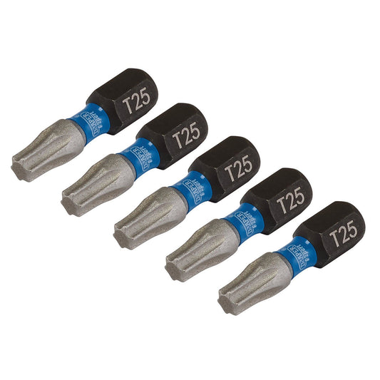 Draper T25 x 25mm Impact S/D Bit 5Pk IMBH/TX25/5 - 05494
