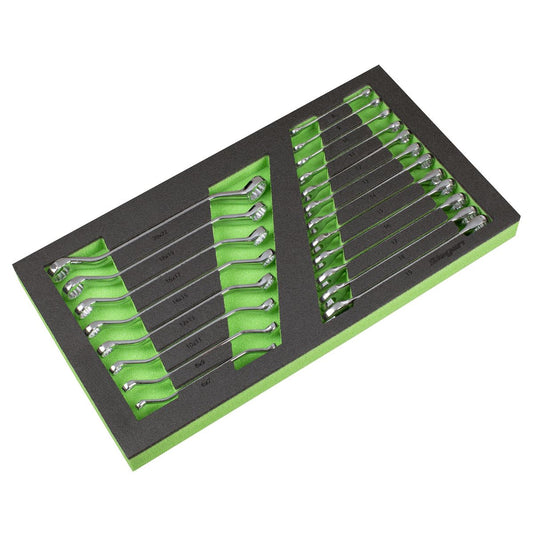 Sealey Siegen Tool Tray with Combination & Deep Offset Spanner Set 20pc - Metric S01273