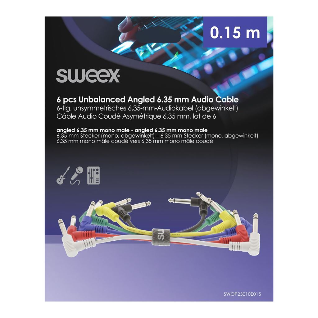 Sweex Mono Audio Cable 6.35mm Male to 6.35mm Male 0.15m Dark Grey SWOP23010E015
