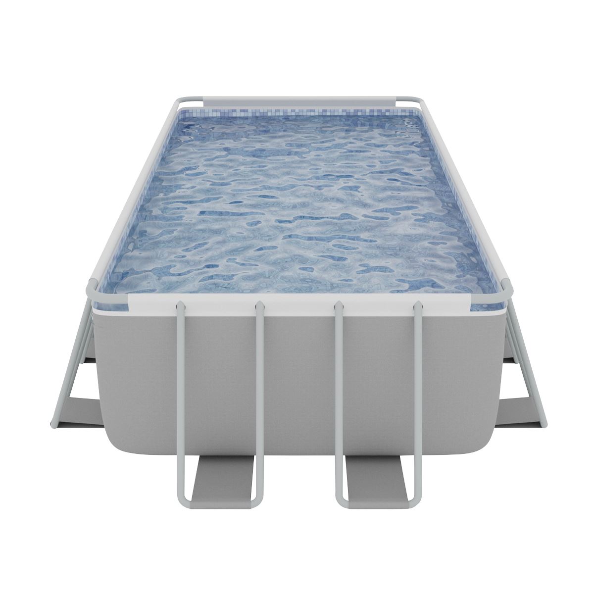 Dellonda 21ft Deluxe Rectangular Swimming Pool, Step Ladder Pool & Ground Covers