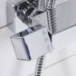 Baridi Thermostatic Shower Mixer Set, 20x20cm Square Head, Adjustable Rail - Chrome DH316