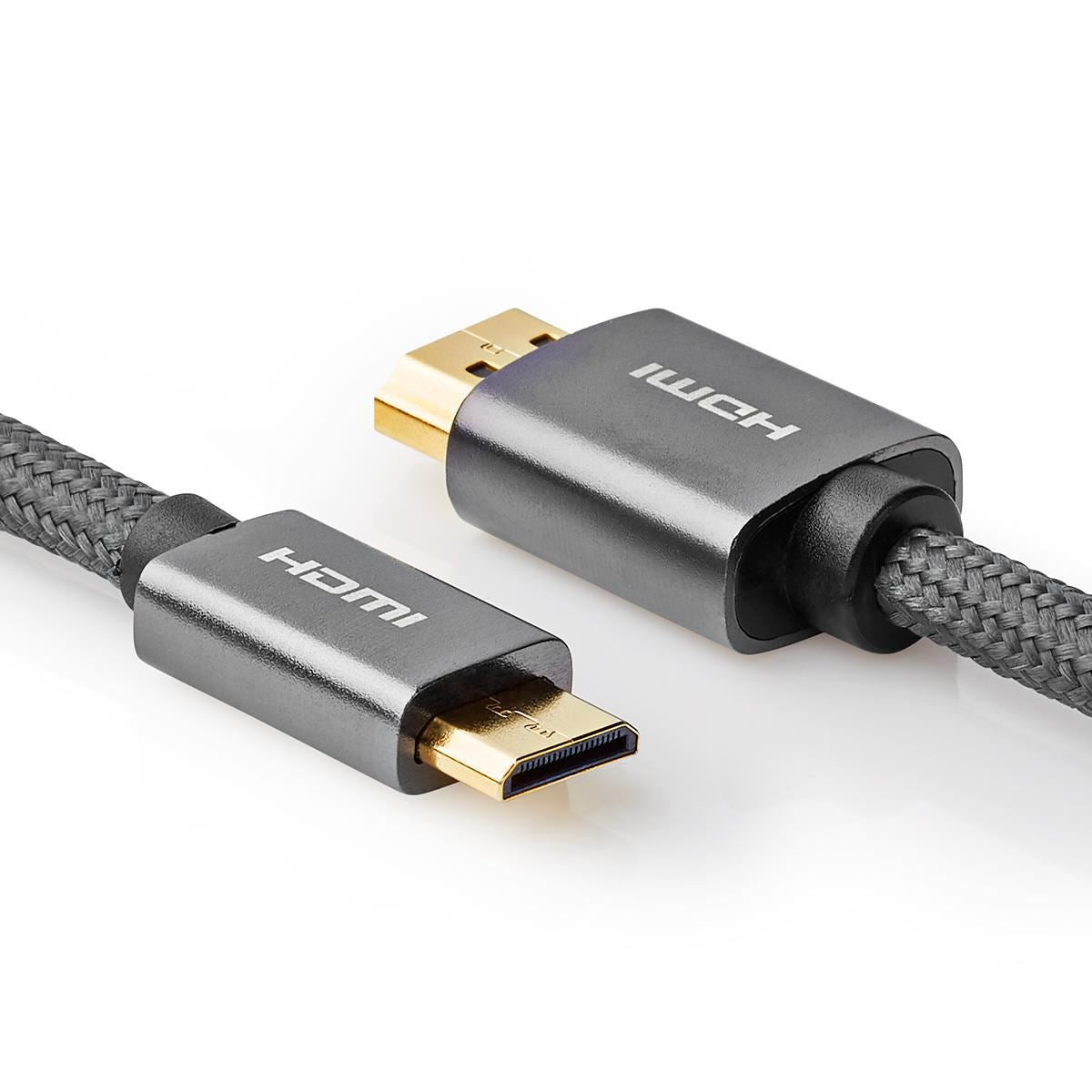 Nedis High Speed HDMI Cable HDMI Connector to HDMI Mini Connector Gun Metal Grey - CVTB34500GY20