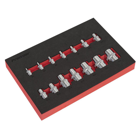 Sealey TRX-Star* Socket Set 14pc 1/4", 3/8" & 1/2"Sq Drive E4-E24 AK61807