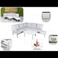 Dellonda Kyoto White 3 Piece Outdoor Garden Corner Sofa & Coffee Table Set DG53
