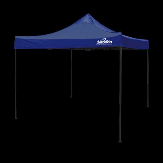 Dellonda Premium 3 x 3m Pop-Up Gazebo, PVC Coated, Water Resistant Fabric, Supplied with Carry Bag, Rope, Stakes & Weight Bags - Blue Canopy DG131