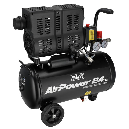 Sealey 24L Low Noise Oil Free Direct Drive Air Compressor 1hp SAC2400S