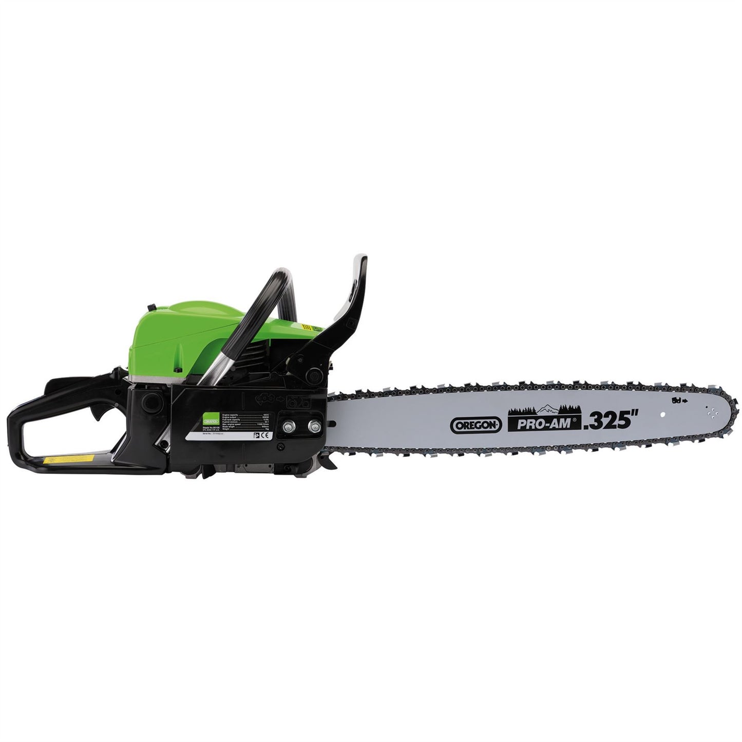 Draper 80106 550mm Petrol Chainsaw (52cc) Garden Saw Tree Stump