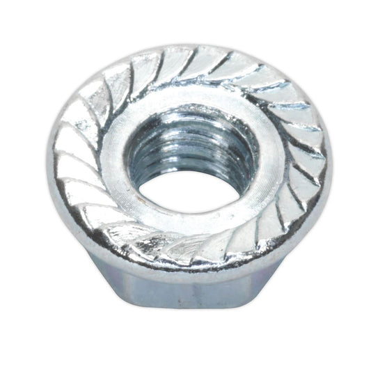 Sealey Flange Nut Serrated M6 Zinc Pack of 100 FN6
