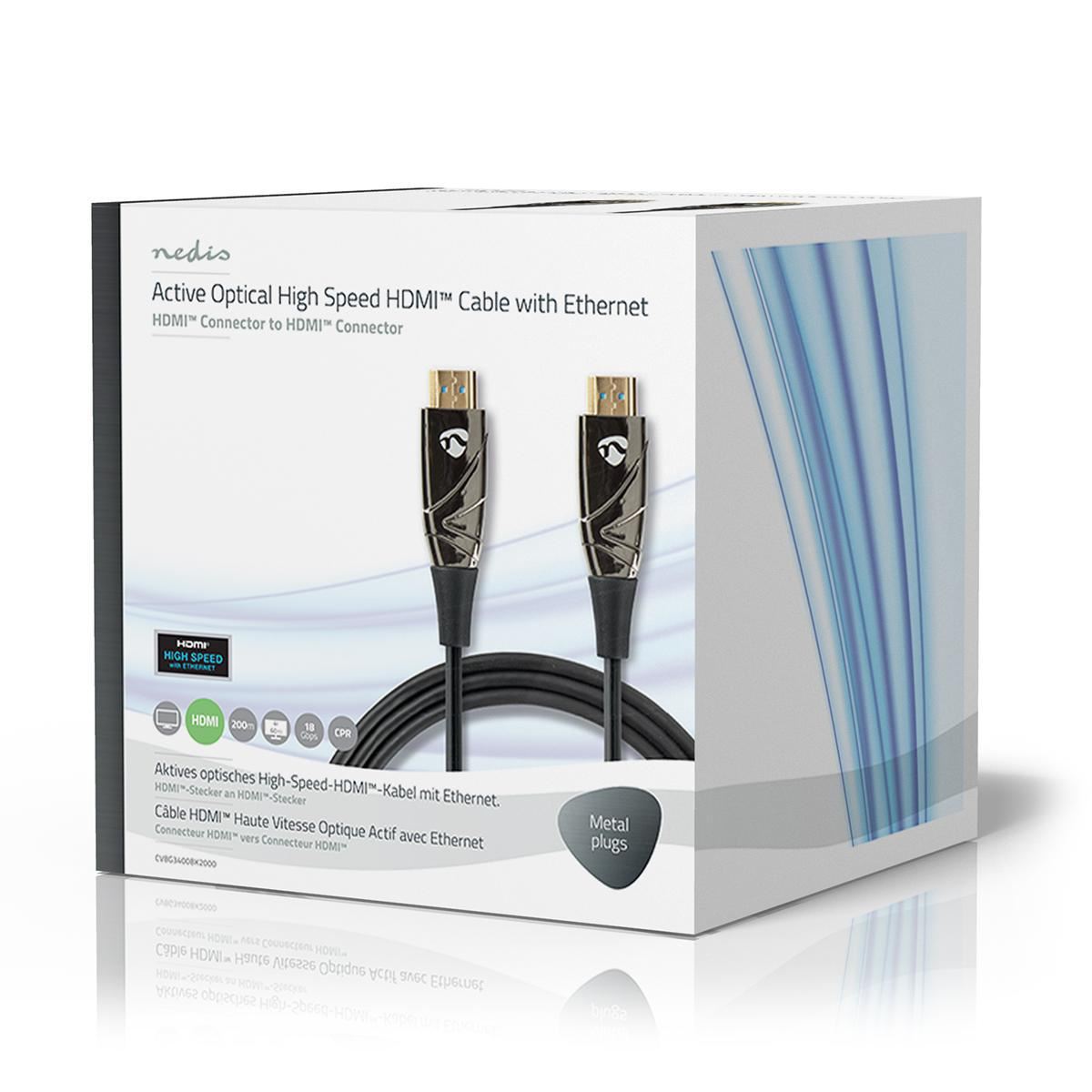 Nedis High Speed HDMI Cable with Ethernet AOC HDMI Connector 200m Black