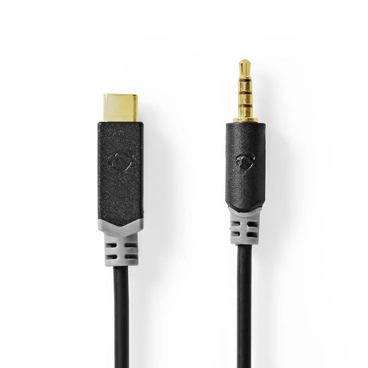 Nedis USB Adapter USB 2.0 USB-C Male 3.5mm Male 1m Round Gold Plated PVC Box