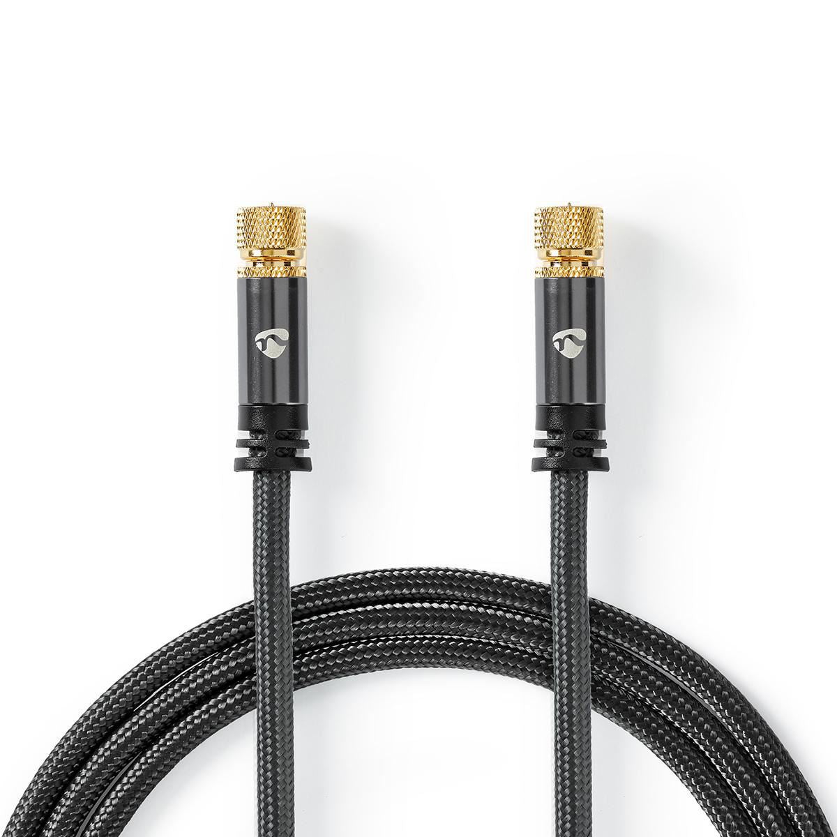 Nedis Satellite and Antenna Cable F Male to F Male 5m Gun Metal Grey - CSTB41000GY50