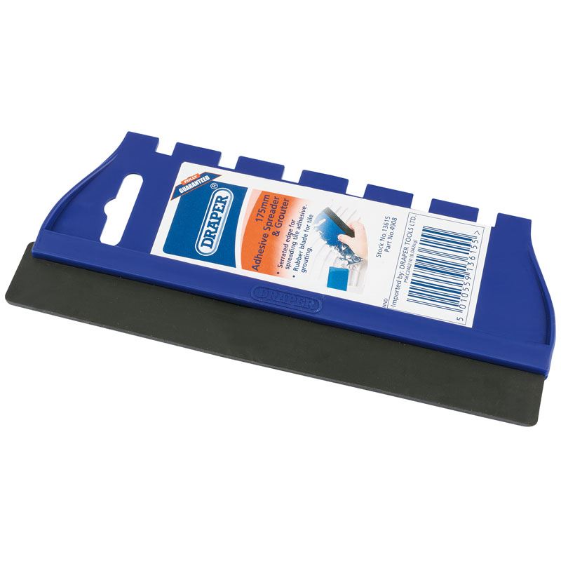 Draper 1x 175mm Adhesive Spreader and Grouter Professional Tool 13615