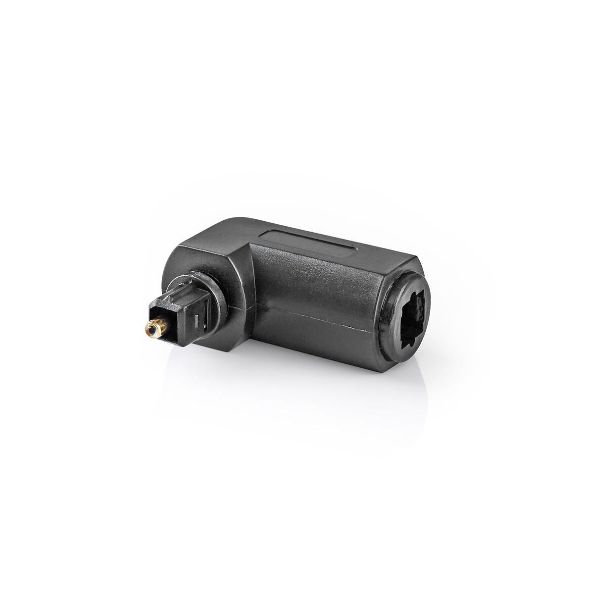 Nedis 10x Optical Audio Adapter 90° Angled TosLink Male to TosLink Female Black