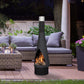 Dellonda Outdoor Chiminea, Fireplace, Fire Pit, Heater, Durable, Black Steel DG109