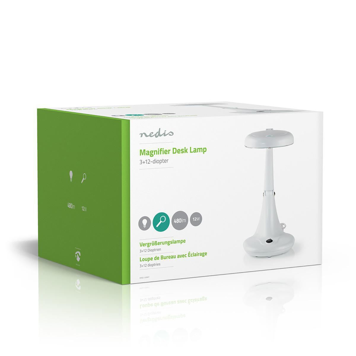 Nedis Magnifier Table Lamp 12W 6400K White MAGL12WWT