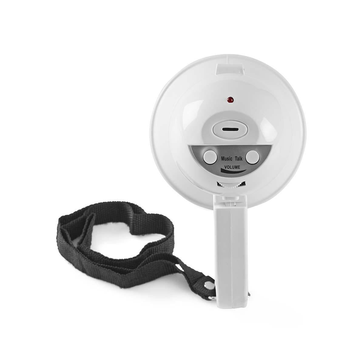 Nedis Megaphone 15W 100m Range Built-in Microphone White MEPH100WT