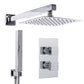 Baridi Concealed Thermostatic Shower Set 20 x 20cm Square Head & Hand Shower - Chrome DH320