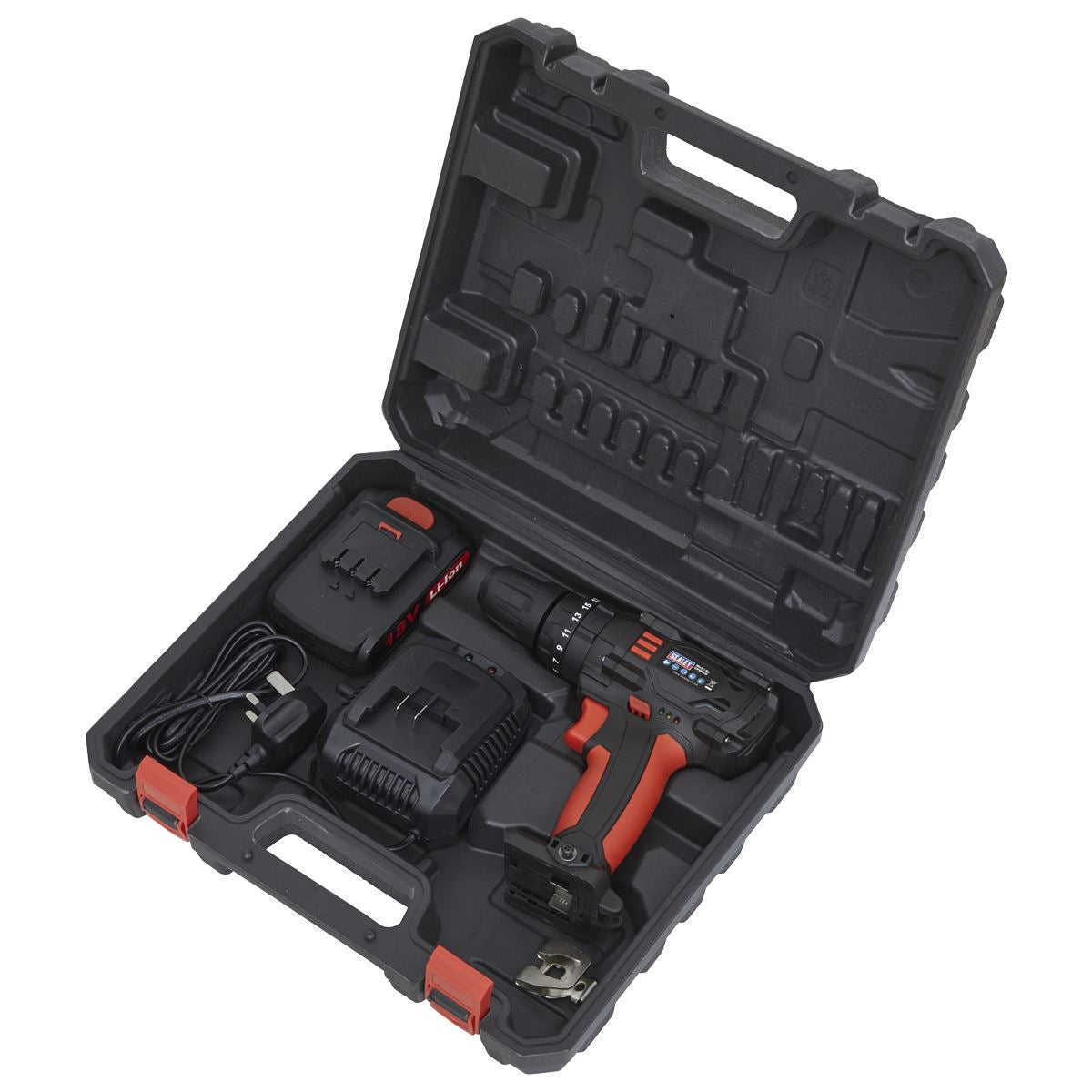 Sealey C/Less Hammer Drill/Driver 10mm 18V Li-ion 1.5Ah 2-Speed CP18VLD