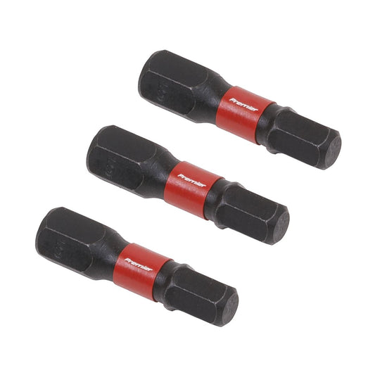 Sealey Premier Hex 5mm Impact Power Tool Bits 25mm - 3pc AK8213