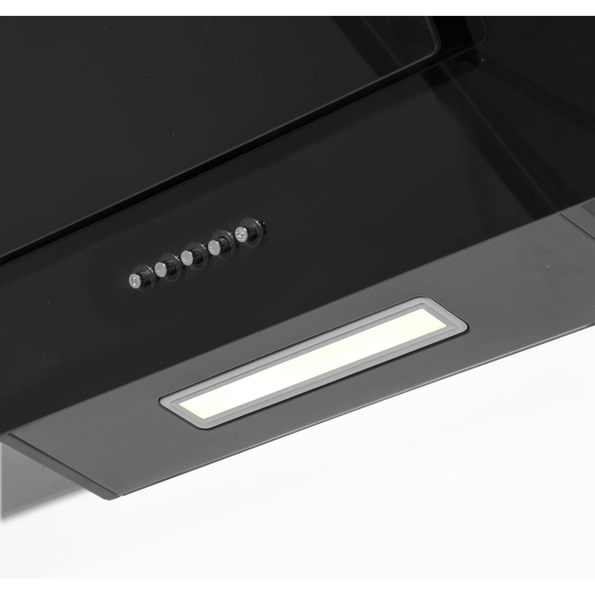 Baridi Angled Chimney Cooker Hood with Carbon Filters & LED Lamp 90cm