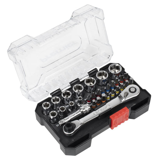 Sealey Socket & Bit Set 1/4"Sq Drive Colour-Coded 31pc AK2111
