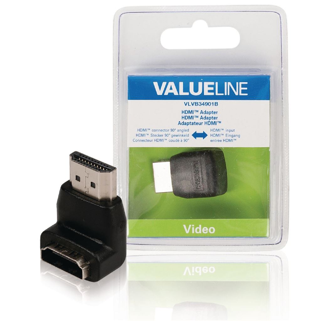 Glaxio HDMI adapter HDMI connector 90° angled to HDMI input black - CVGB34901BK