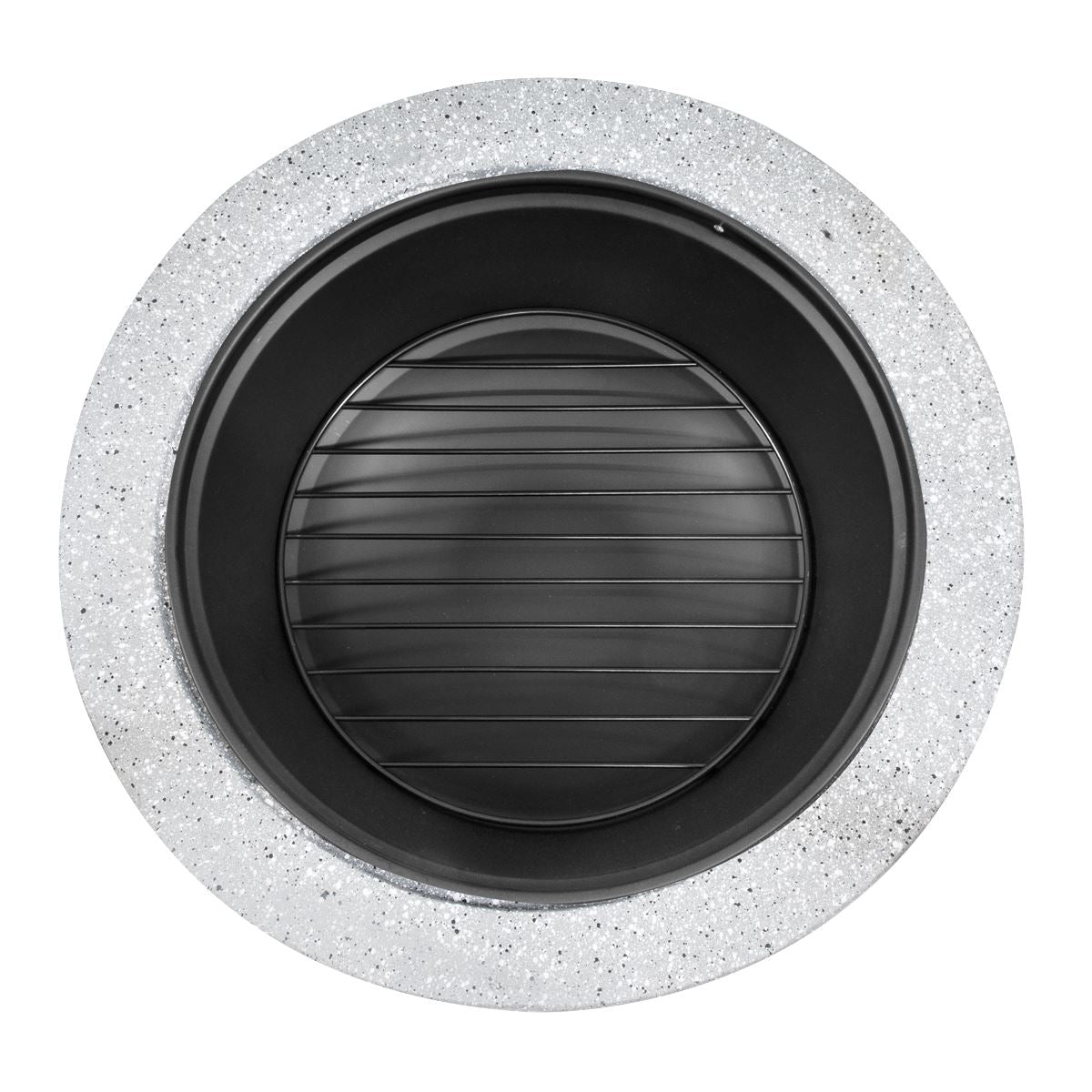 Dellonda Round MgO Fire Pit with BBQ Grill, 60cm, Safety Mesh Screen Light Grey