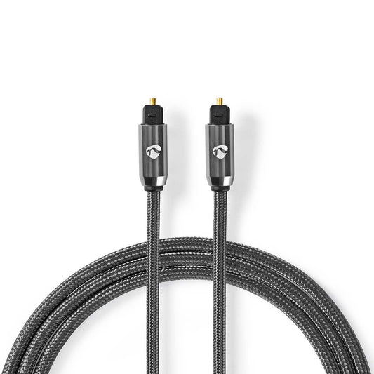 Optical Audio Cable TosLink Male TosLink Male 5m Braided Gun Metal Cover Window