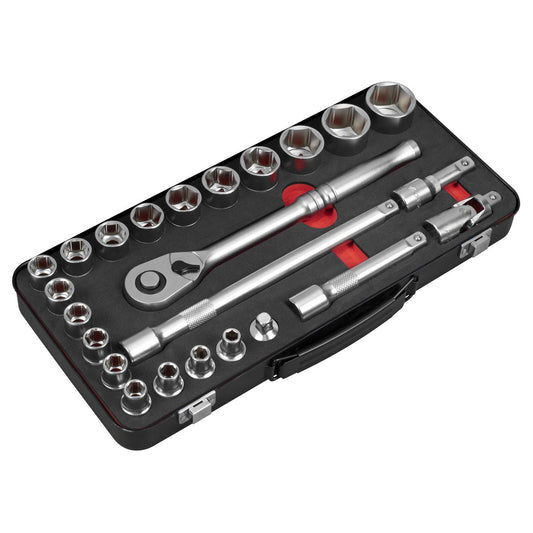 Sealey Socket Set 1/2"Sq Drive 24pc -  Premier Platinum Series AK7924