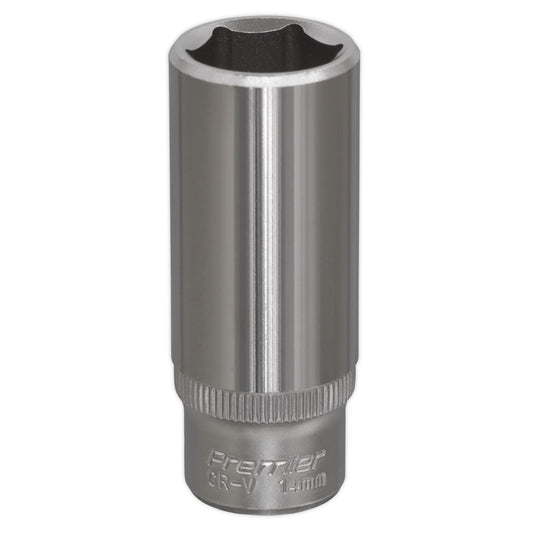 Sealey WallDrive Socket 14mm Deep 1/4"Sq Drive S1414D