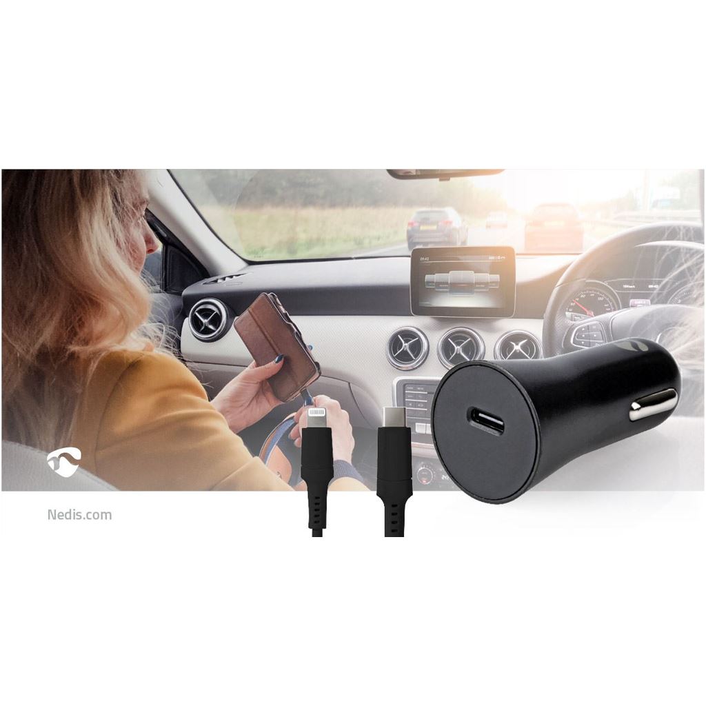Car Charger 1,67 A  2,22 A  3,0 ANumber of outputs: 1Port type: USB-C Lightning - CCPDL20W111BK