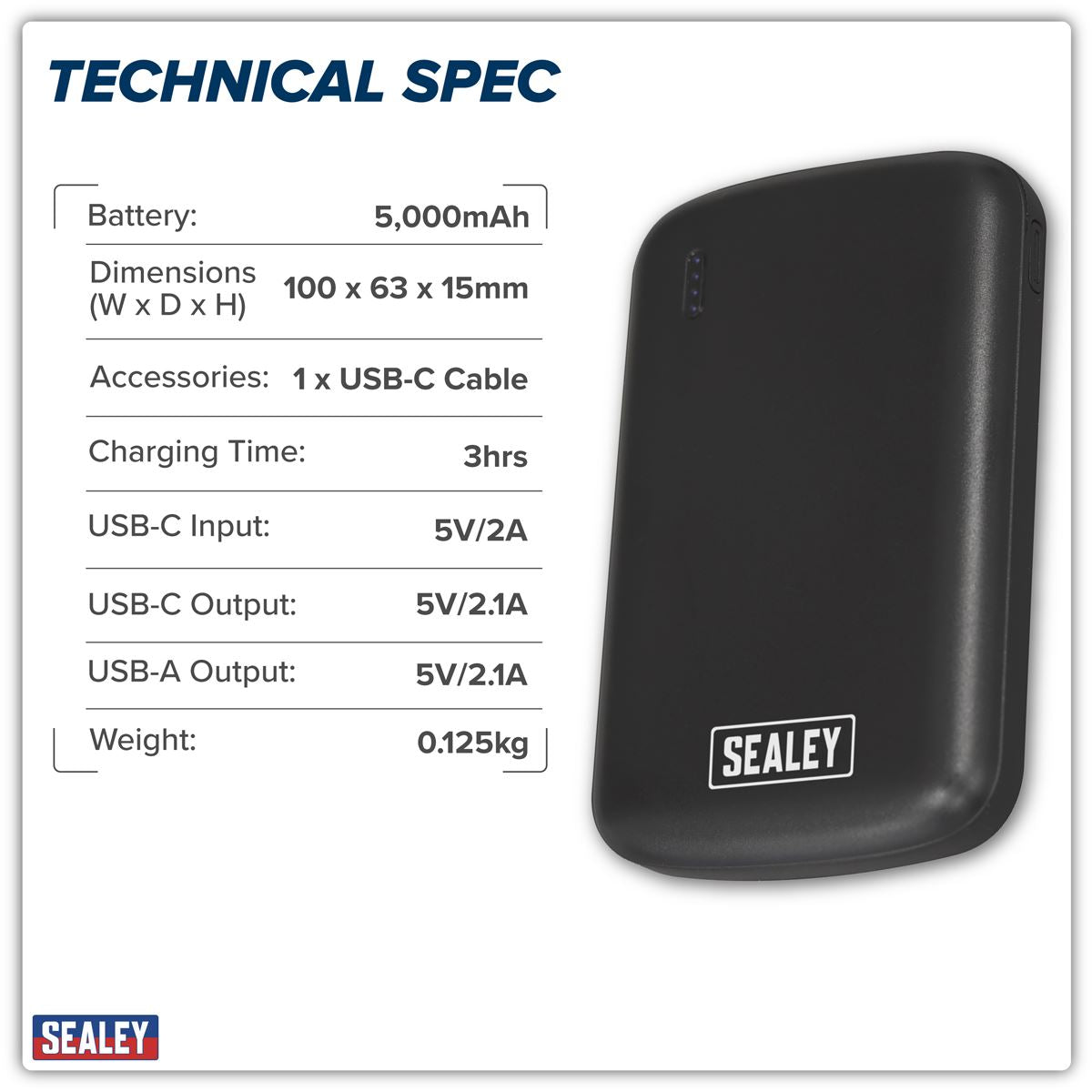 Sealey Portable Power Bank 10W 5000mAh SPB103