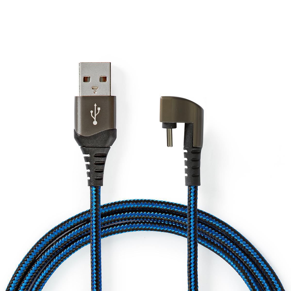 Nedis USB Cable USB 2.0 USB-A Male USB Type-C Male 480 Mbps Gold Plated 1m Round - GCTB60600BK10