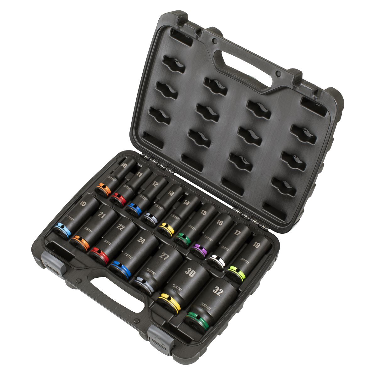 Sealey Premier Lock-On Deep Impact Socket Set 1/2"Sq Drive 16pc AK58170M