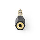Nedis 10x Stereo Audio Adapter 6.35mm Male to 3.5mm Female Black - CAGP23930BKG