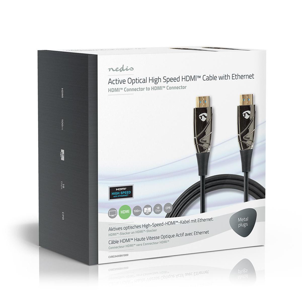 Nedis High Speed HDMI Cable with Ethernet AOC HDMI 100m Black - CVBG3400BK1000